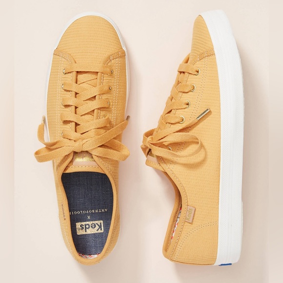 KEDS X ANTHROPOLOGIE Kickstart Yellow Sneakers WF63051 Sz